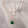 14K Gold Diamond Moonstone Necklace, photo 3