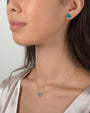 Aretes de botón de ópalo y diamantes en oro de 14K, foto 3