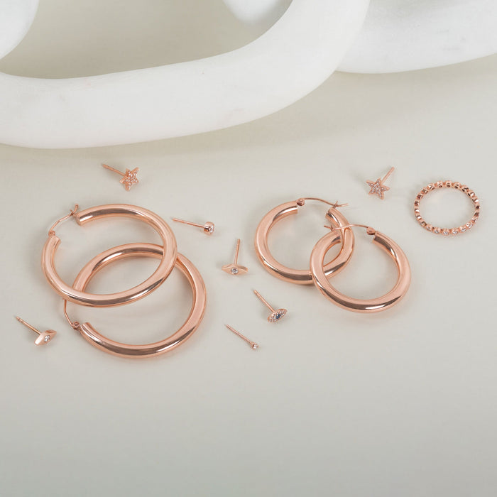 14K Gold Small Thick Hoop Earrings, photo 8