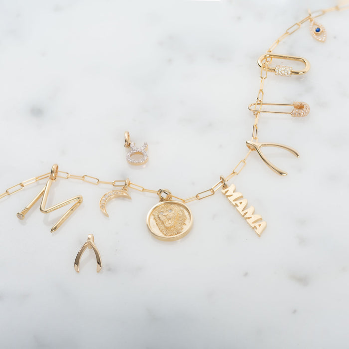 Dije de hueso de la suerte en oro de 14K, foto 8