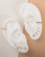 Aretes de botón de barra con diamantes en oro de 14K, foto 6