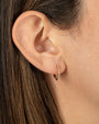 14K Gold Pave Diamond Curve Huggie Earrings, photo 3