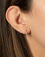 14K Gold Pave Diamond Curve Huggie Earrings, photo 4