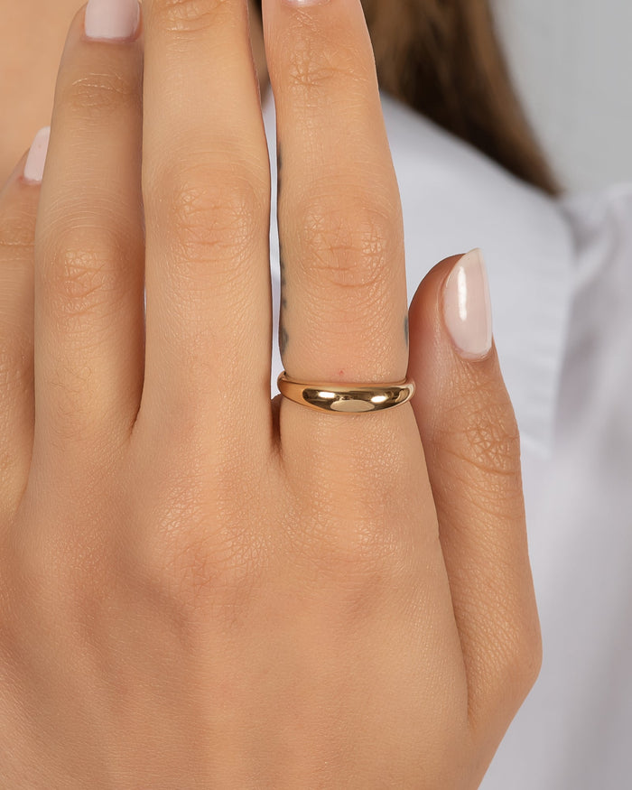 14K Gold Dome Band Ring, photo 3