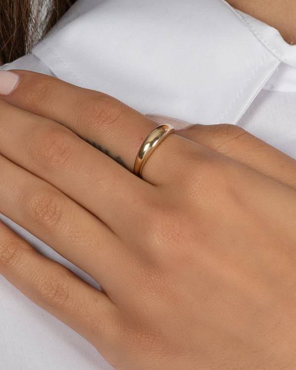 14K Gold Dome Band Ring, photo 2