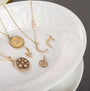 14K Gold Diamond Sun Medallion Necklace, photo 6
