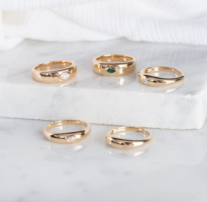 14K Gold Dome Band Ring, photo 10