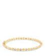 Brazalete rígido alternado de zirconias cúbicas redondas y metal en latón bañado en oro o en rodio, foto 1
