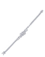 Pulsera superpuesta de tres hileras con zirconias cúbicas en latón bañado en rodio, foto 2