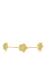 Pulsera de tréboles alternados con zirconias cúbicas pavé en latón bañado, foto 1