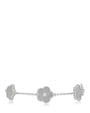 Pulsera de tréboles alternados con zirconias cúbicas pavé en latón bañado, foto 2