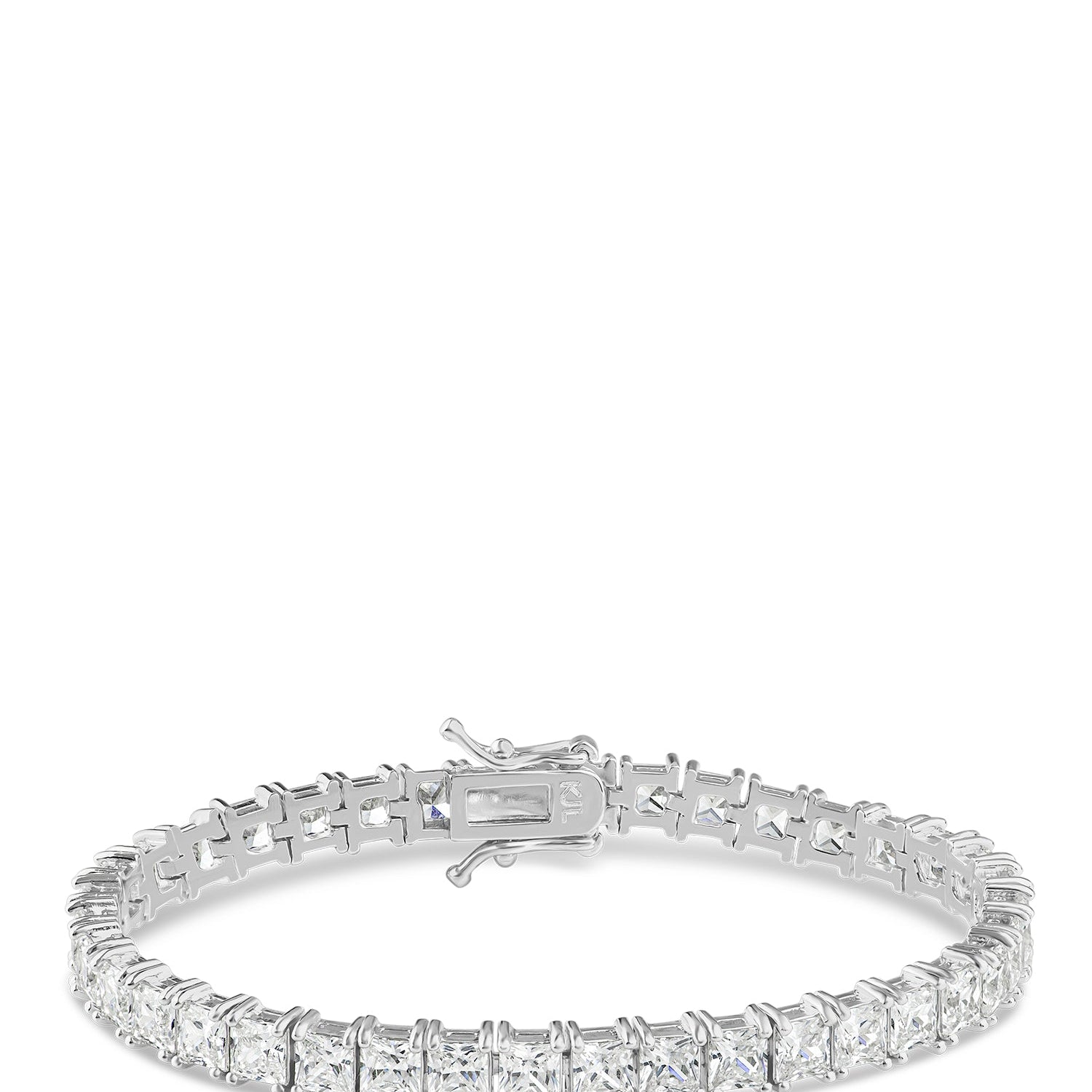 Pulsera tenis con zirconias cúbicas talla princesa en plata de ley, foto 1