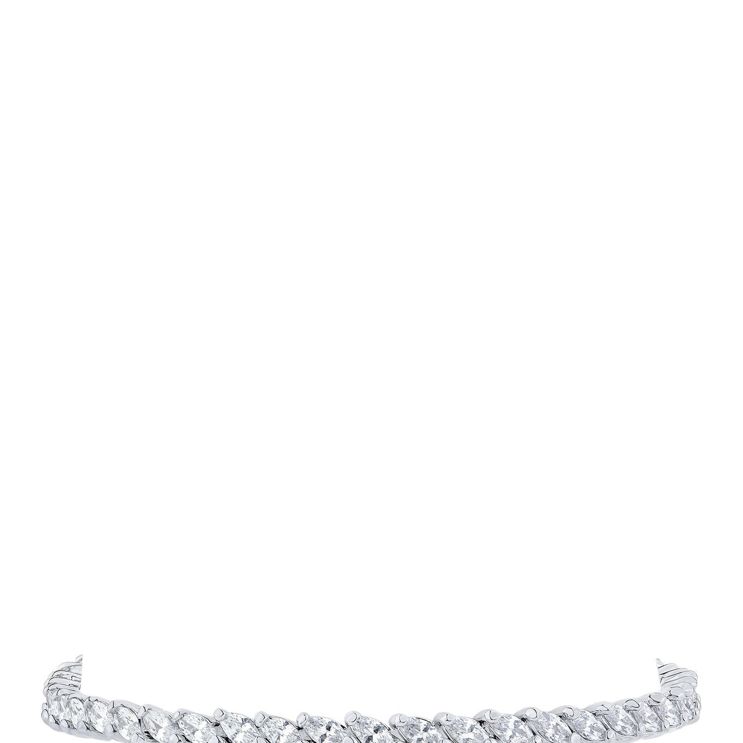 Pulsera tenis de zirconias cúbicas marquesa en latón bañado en rodio, foto 1