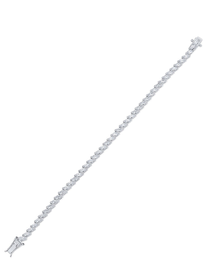 Pulsera tenis de zirconias cúbicas marquesa en latón bañado en rodio, foto 2