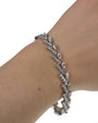 Pulsera con zirconias cúbicas redondas y marquesa en latón bañado en rodio, foto 3