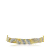 Pulsera de varias hileras con zirconias cúbicas redondas en engaste micro pavé en latón bañado en oro