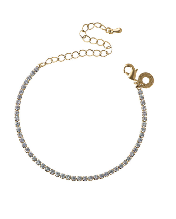 Round Cubic Zirconia Delicate Tennis Bracelet in Plated Brass, photo 2