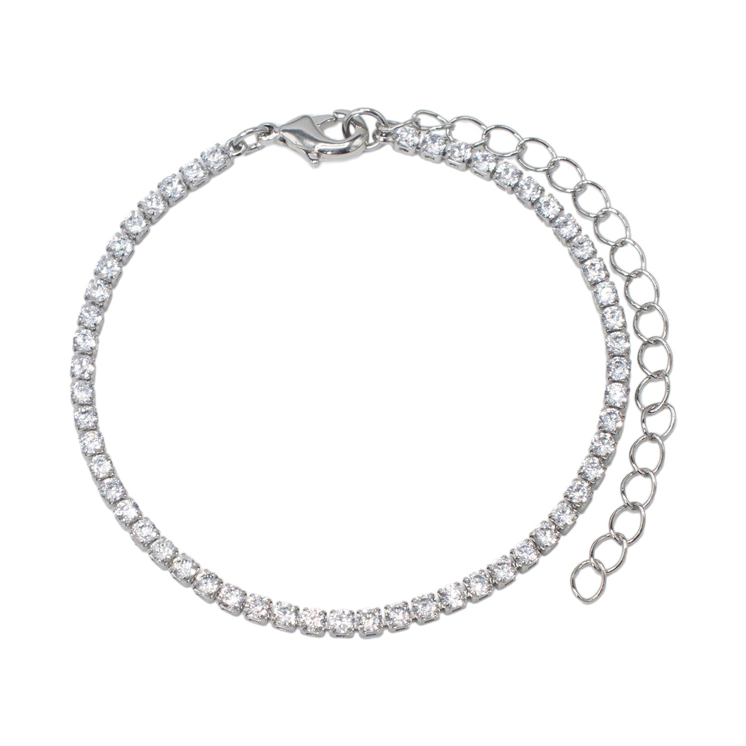 Round Cubic Zirconia Delicate Tennis Bracelet in Plated Brass, photo 1