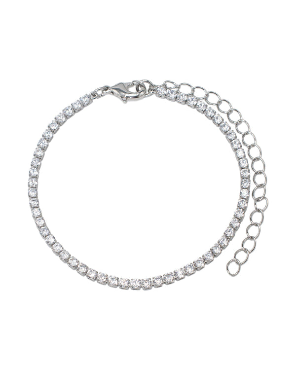 Round Cubic Zirconia Delicate Tennis Bracelet in Plated Brass, photo 1