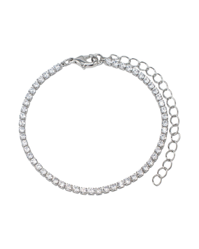 Round Cubic Zirconia Delicate Tennis Bracelet in Plated Brass, photo 1