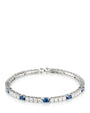 Round and Oval Cubic Zirconia Flexible Bracelet in Rhodium-Plated Brass, photo 1
