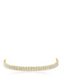 Pulsera de doble hilera con pavé de zirconias cúbicas en latón bañado en oro de 14K, foto 1