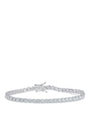 Pulsera tenis de zirconias cúbicas redondas en latón bañado en rodio, foto 1