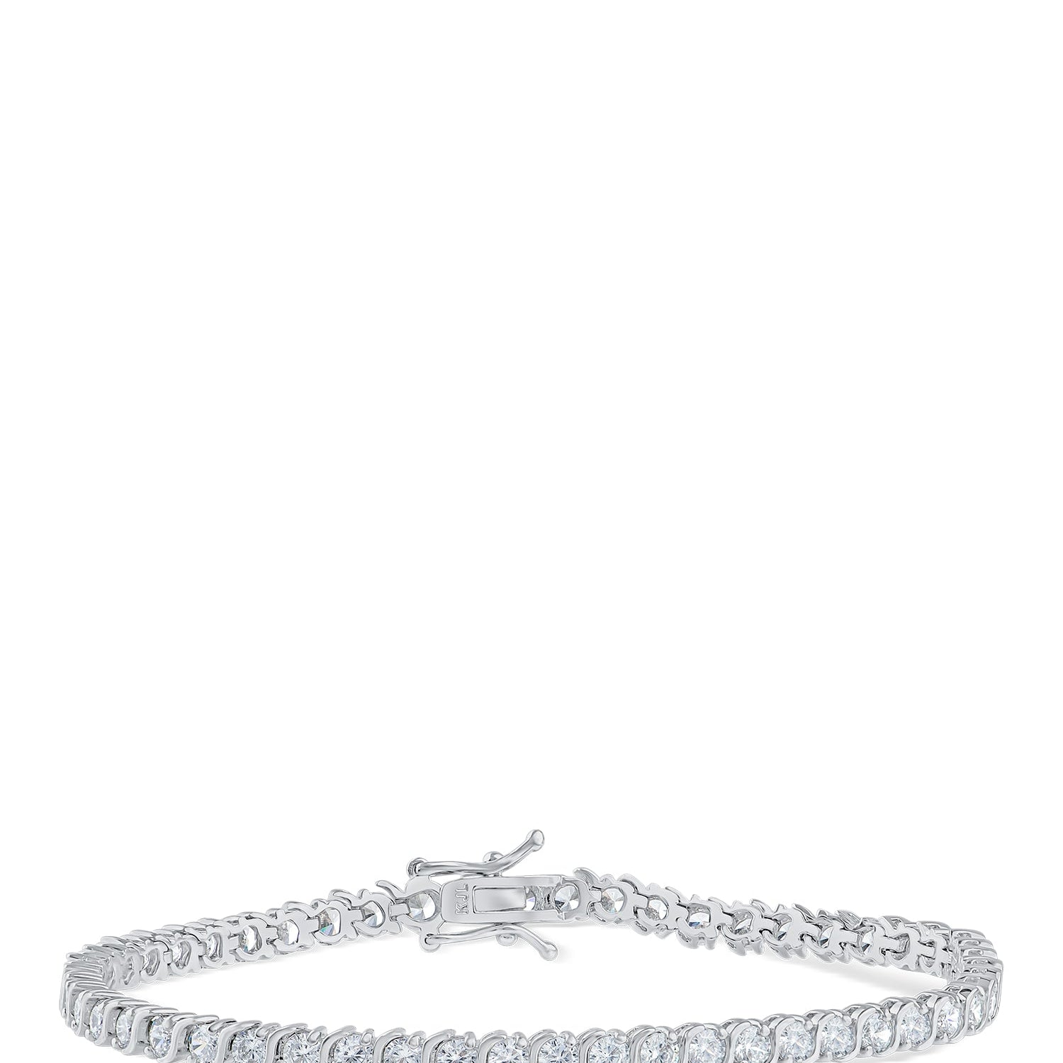 Pulsera tenis de zirconias cúbicas redondas en latón bañado en rodio, foto 1