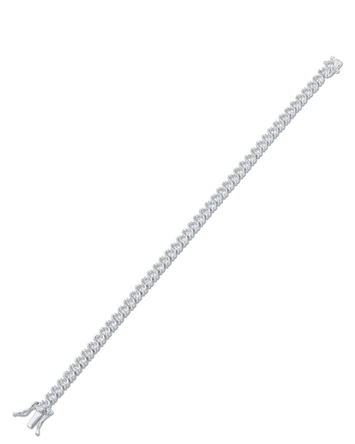Pulsera tenis de zirconias cúbicas redondas en latón bañado en rodio, foto 2