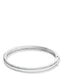 Pavé Cubic Zirconia Trim Hinged Bangle in Gold-Plated or Rhodium-Plated Brass, photo 1