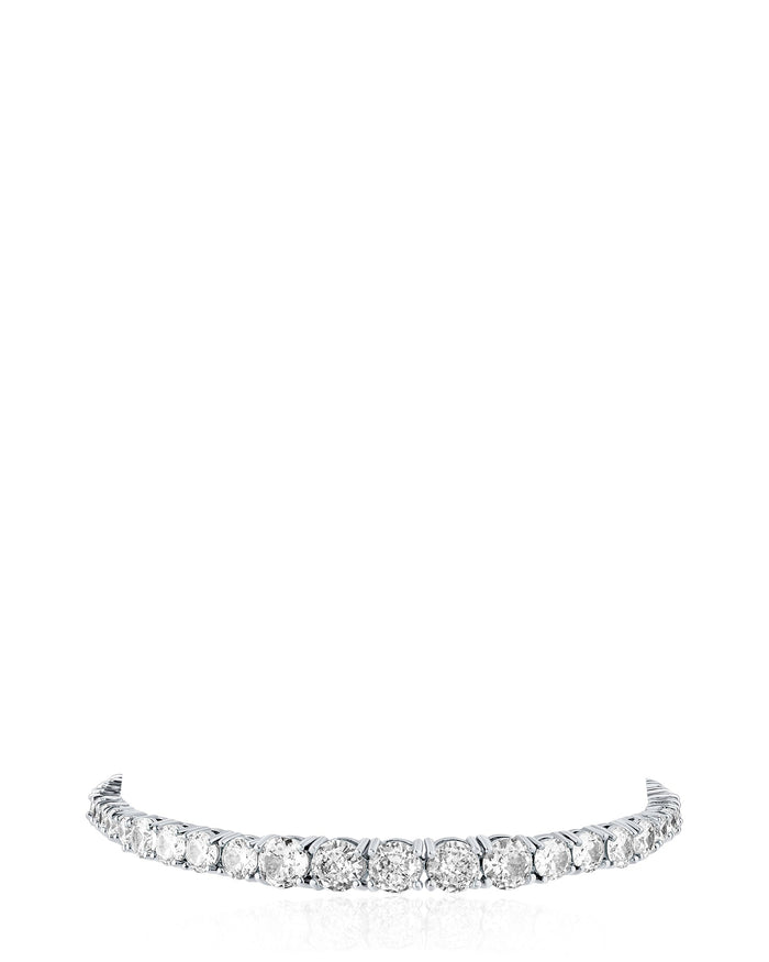 Graduated Cubic Zirconia Tennis Bracelet in Rhodium-Plated Brass, photo 1