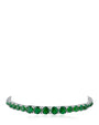 Pulsera tenis graduada con zirconias cúbicas redondas y verdes en latón bañado en rodio, foto 1