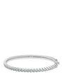 Bezel-Set Cubic Zirconia Bangle in Rhodium-Plated Brass, photo 1