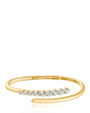 Graduated Round Cubic Zirconia Hinged Wrap Bracelet in 18K Gold-Plated Brass, photo 1