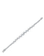 Pulsera de diseño disperso con zirconias cúbicas redondas en latón bañado en rodio, foto 4
