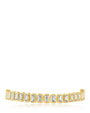 Pulsera tenis con zirconias cúbicas talla esmeralda en engaste de bisel en latón en tono dorado o bañado en rodio, foto 1