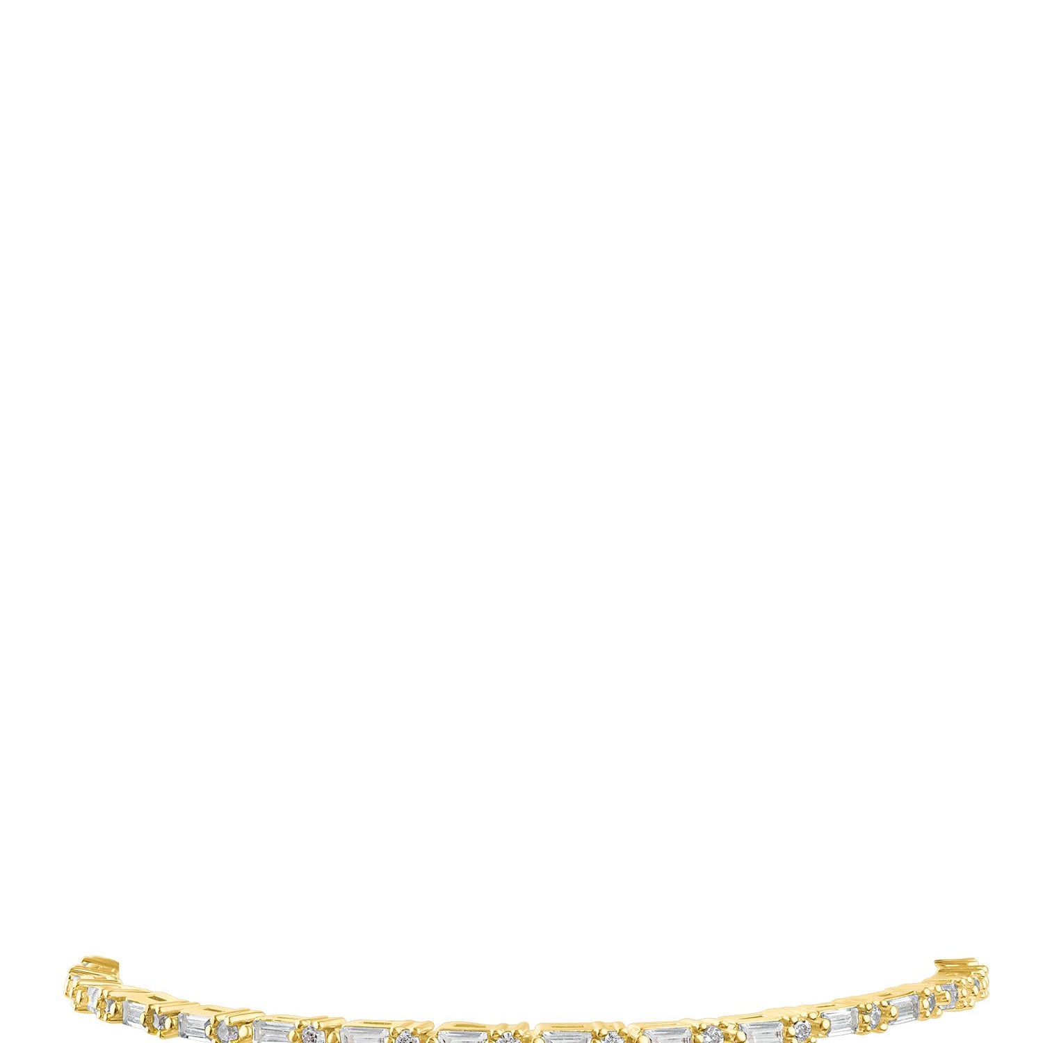Baguette and Round Cubic Zirconia Tennis Bracelet in Plated Brass, photo 1