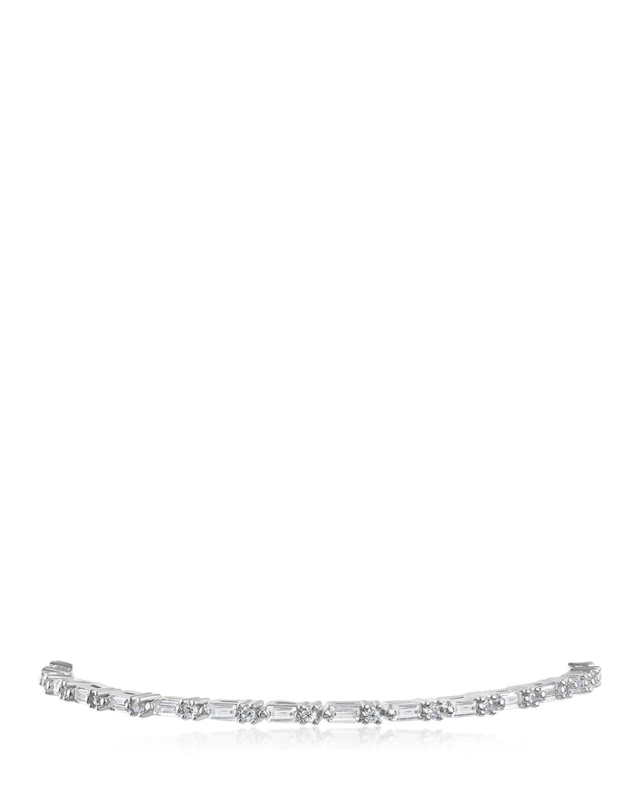 Baguette and Round Cubic Zirconia Tennis Bracelet in Plated Brass, photo 2