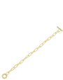 Pulsera de cadena toggle con zirconias cúbicas en engaste pavé en latón bañado en oro de 18K, foto 2