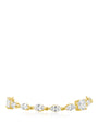 Pulsera tenis con zirconias cúbicas talla cojín y marquesa en latón bañado en oro o en rodio, foto 2