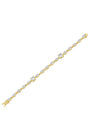 Pulsera tenis con zirconias cúbicas talla cojín y marquesa en latón bañado en oro o en rodio, foto 4