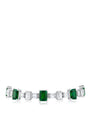 Pulsera con zirconias cúbicas y baguettes en latón bañado en rodio, foto 2