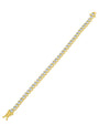 Pulsera tenis con zirconias cúbicas en forma de corazón en latón bañado en oro de 14K, foto 4