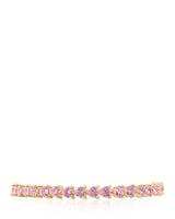 Heart-Cut Cubic Zirconia Tennis Bracelet in 14K Gold-Plated Brass