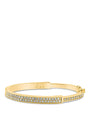 Pavé Cubic Zirconia Hinged Bangle in 14K Gold-Plated Brass, photo 1