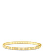 Brazalete rígido de estaciones alternadas con pavé de zirconias cúbicas en latón bañado en oro de 14K, foto 1