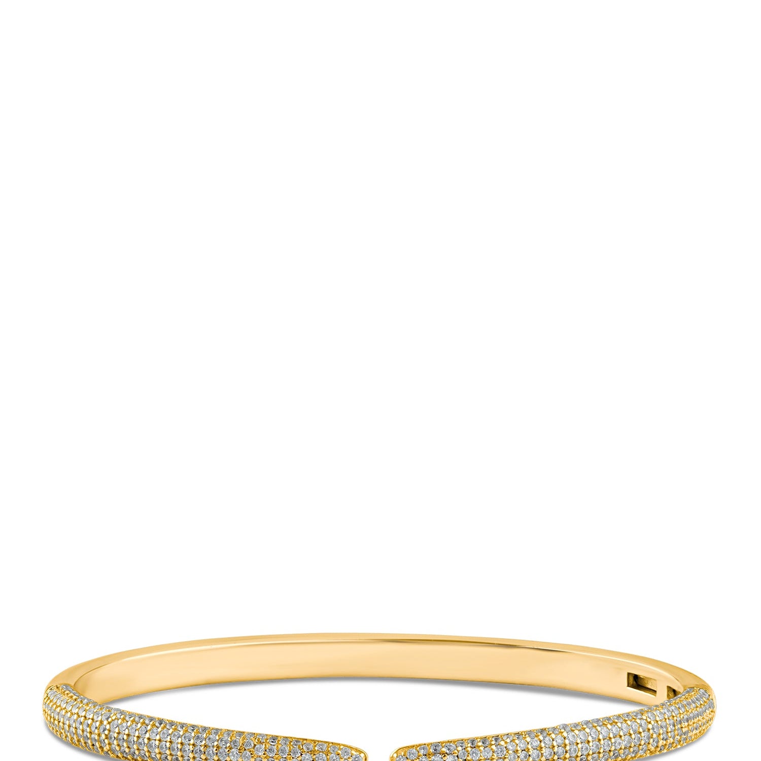 Pavé Cubic Zirconia Spike Bracelet in Gold-Plated or Rhodium-Plated Brass, photo 1