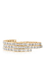 Pulsera envolvente de triple espiral con zirconias cúbicas baguette en latón bañado en oro o en rodio, foto 1