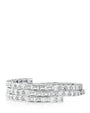 Pulsera envolvente de triple espiral con zirconias cúbicas baguette en latón bañado en oro o en rodio, foto 2