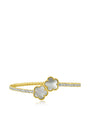 Pavé Cubic Zirconia Wrap Bracelet with Double Resin Clover in Gold-Plated Brass, photo 2